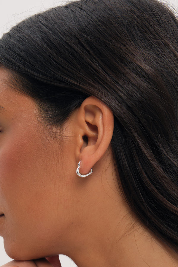 Simply Silver 925 Sterling Silver Heart Hoop Earrings