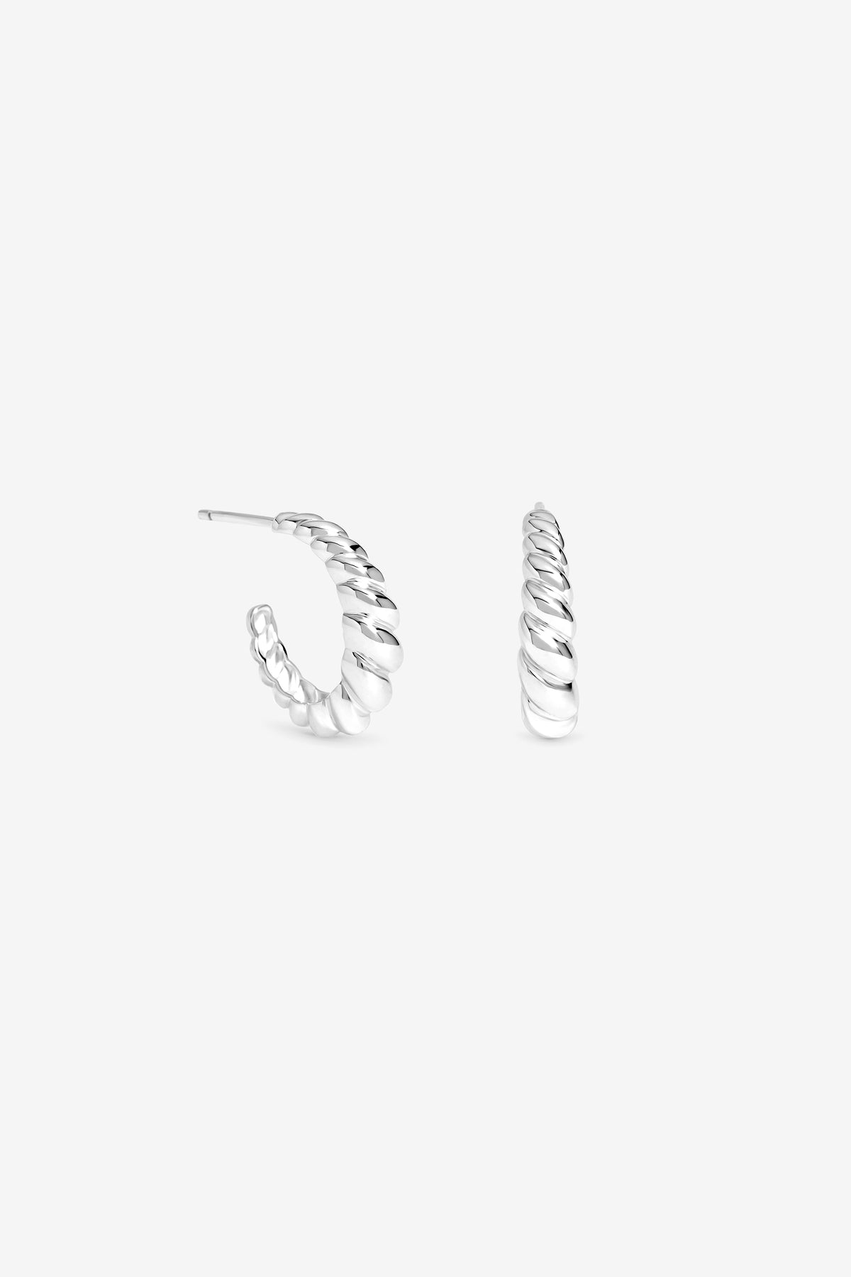 Simply Silver 925 Sterling Silver Ridged Hoop Earrings