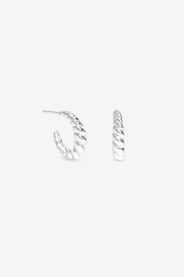Simply Silver 925 Sterling Silver Ridged Hoop Earrings