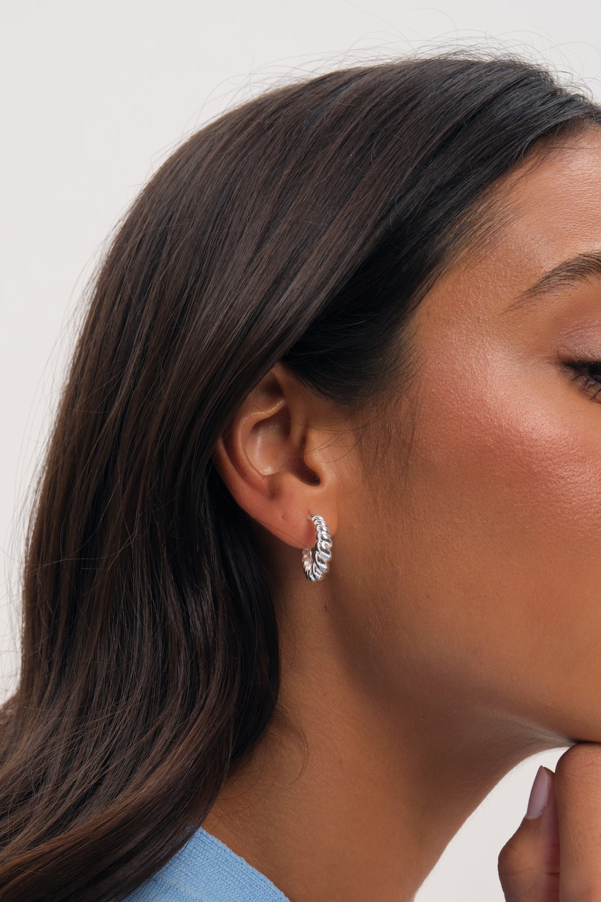 Simply Silver 925 Sterling Silver Ridged Hoop Earrings