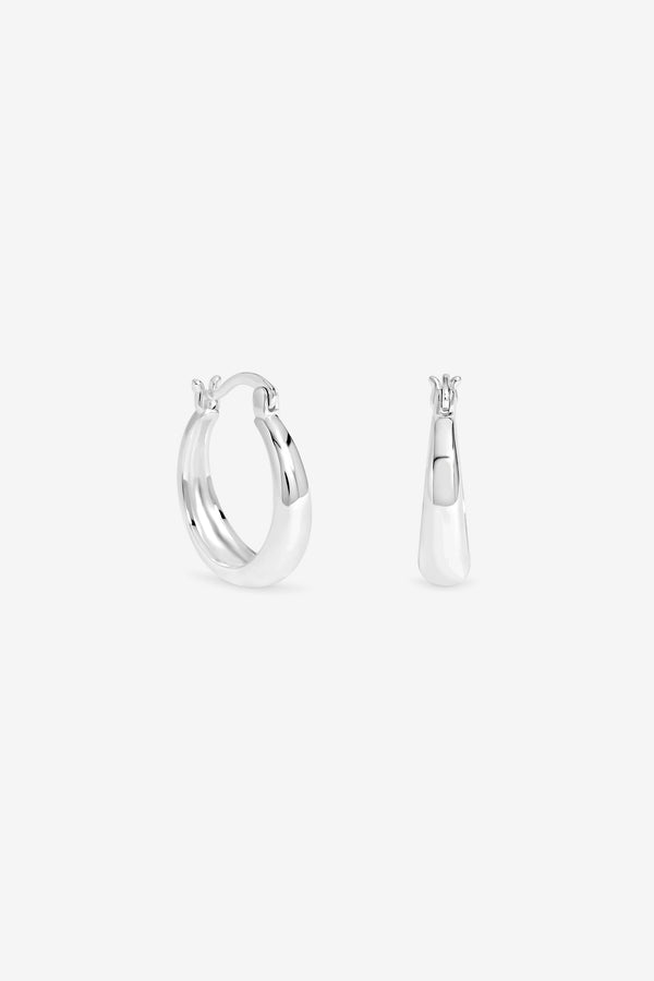 Simply Silver 925 Sterling Silver Polished Catch Hoop Earrings