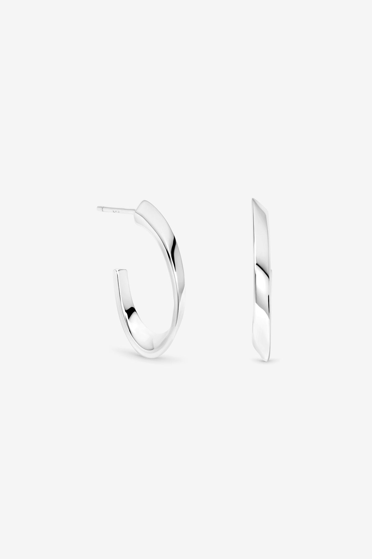 Simply Silver 925 Sterling Silver Twist Hoop Earrings