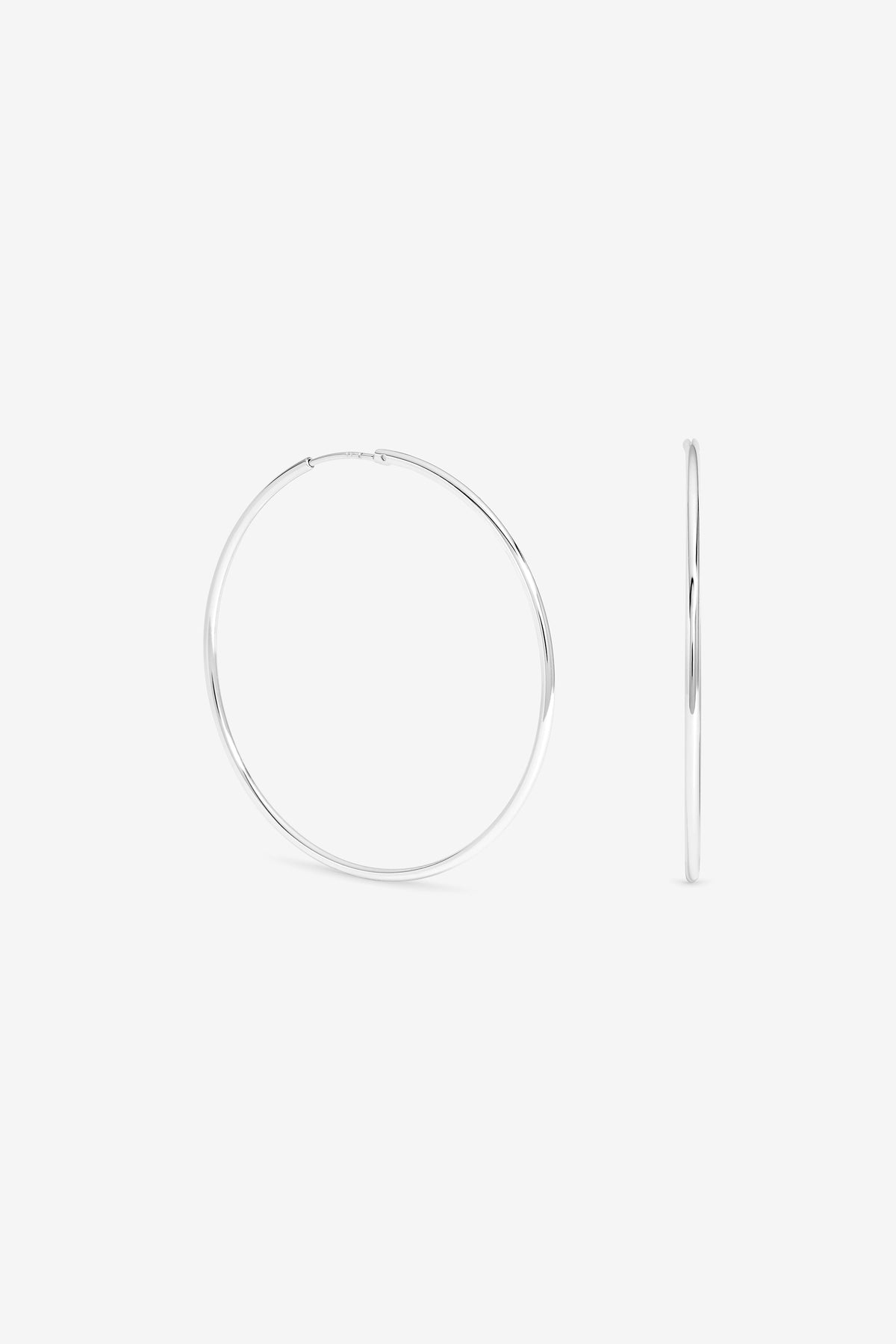 Simply Silver 925 Sterling Silver Sleeper Hoop Earrings -  50mm