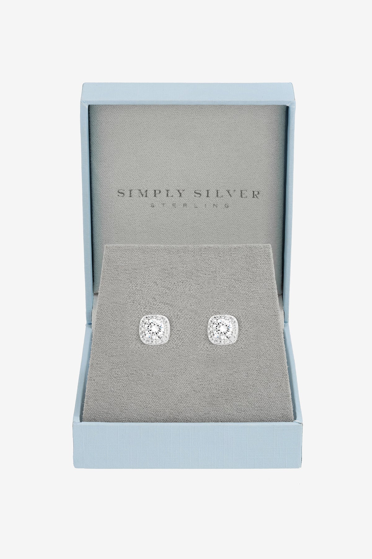 Simply Silver 925 Sterling Silver Cushion Earrings - Gift Boxed