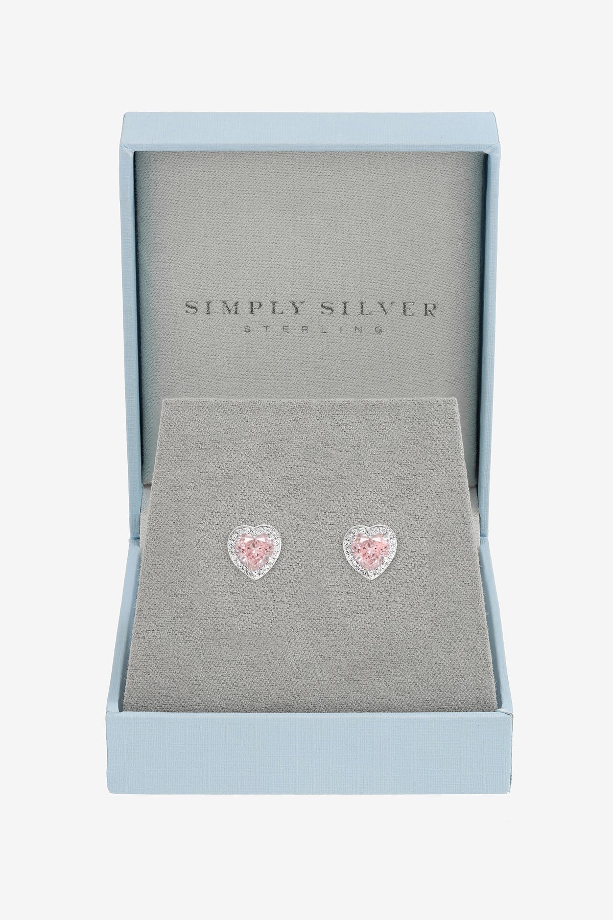 Simply Silver 925 Sterling Silver Vintage Rose Halo Heart Earrings - Gift Boxed