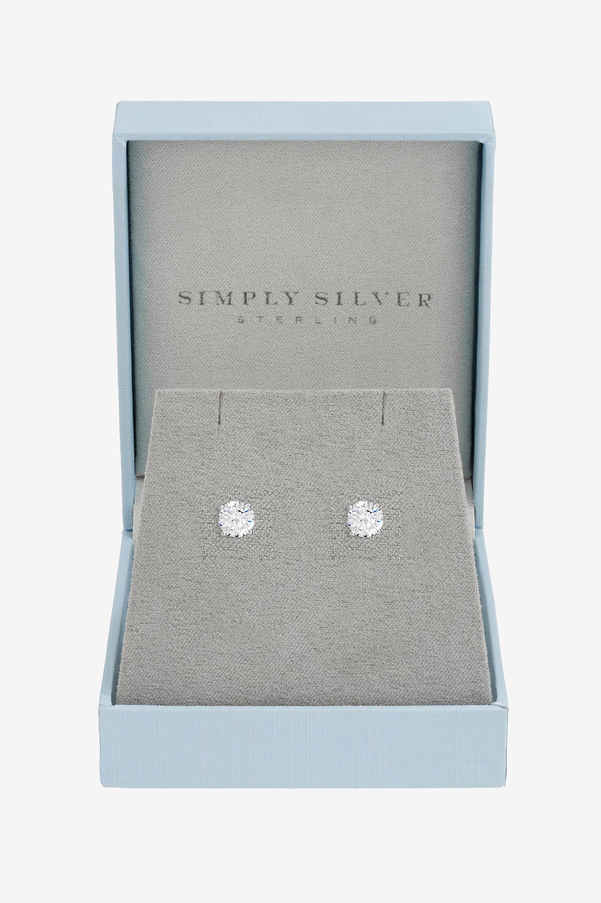 Simply Silver 925 Sterling Silver Solitaire Earings -Gift Boxed