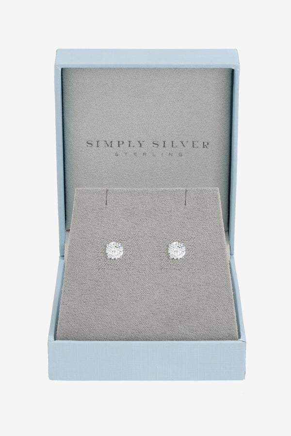 Simply Silver 925 Sterling Silver Solitaire Earings -Gift Boxed