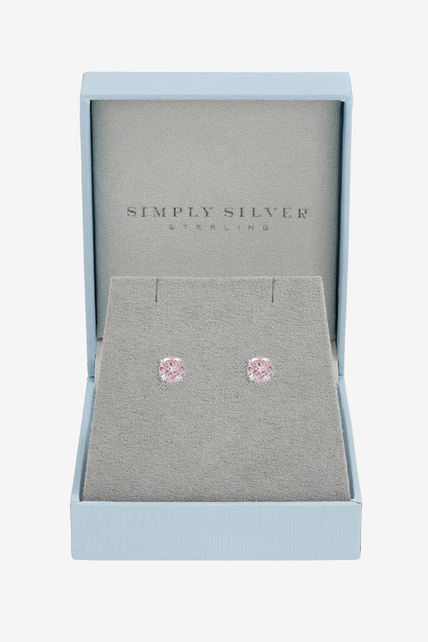 Simply Silver 925 Sterling Silver Vintage Rose Solitaire Earrings - Gift Boxed