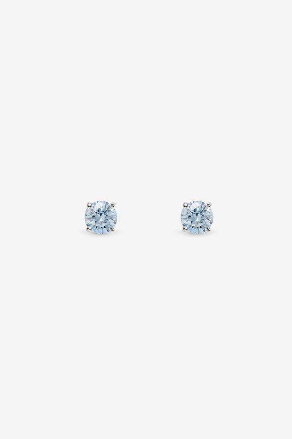 Simply Silver 925 Sterling Silver Light Sapphire Solitaire Earrings - Gift Boxed