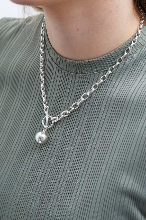 Simply Silver Recycled Sterling Silver 925 Polished Orb Necklace
