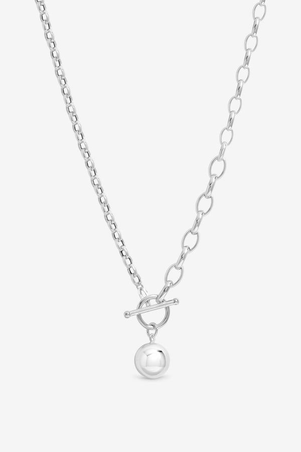 Simply Silver 925 Recycled Sterling Silver Plated Polished Orb Necklace