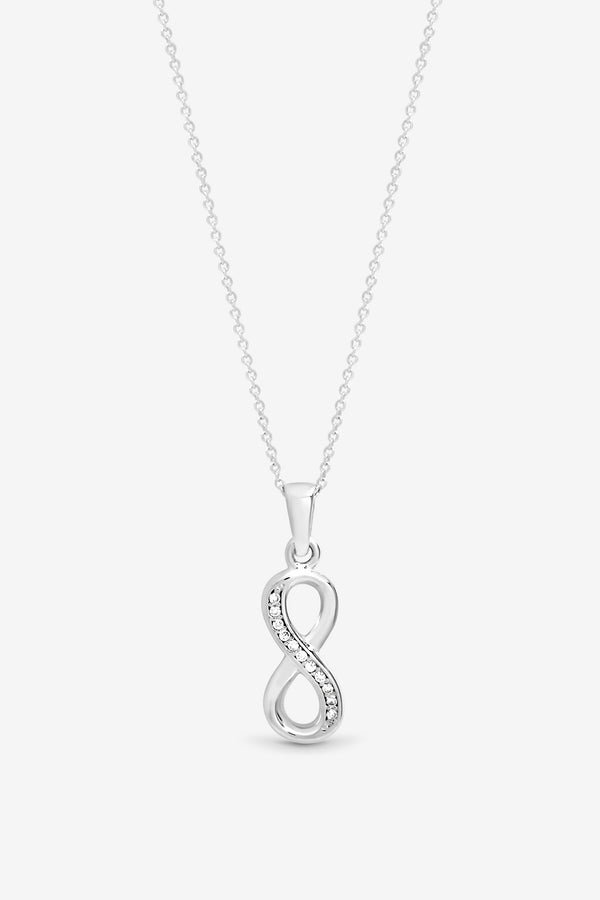 Simply Silver Sterling Silver 925 Cubic Zirconia Infinity Pendant
