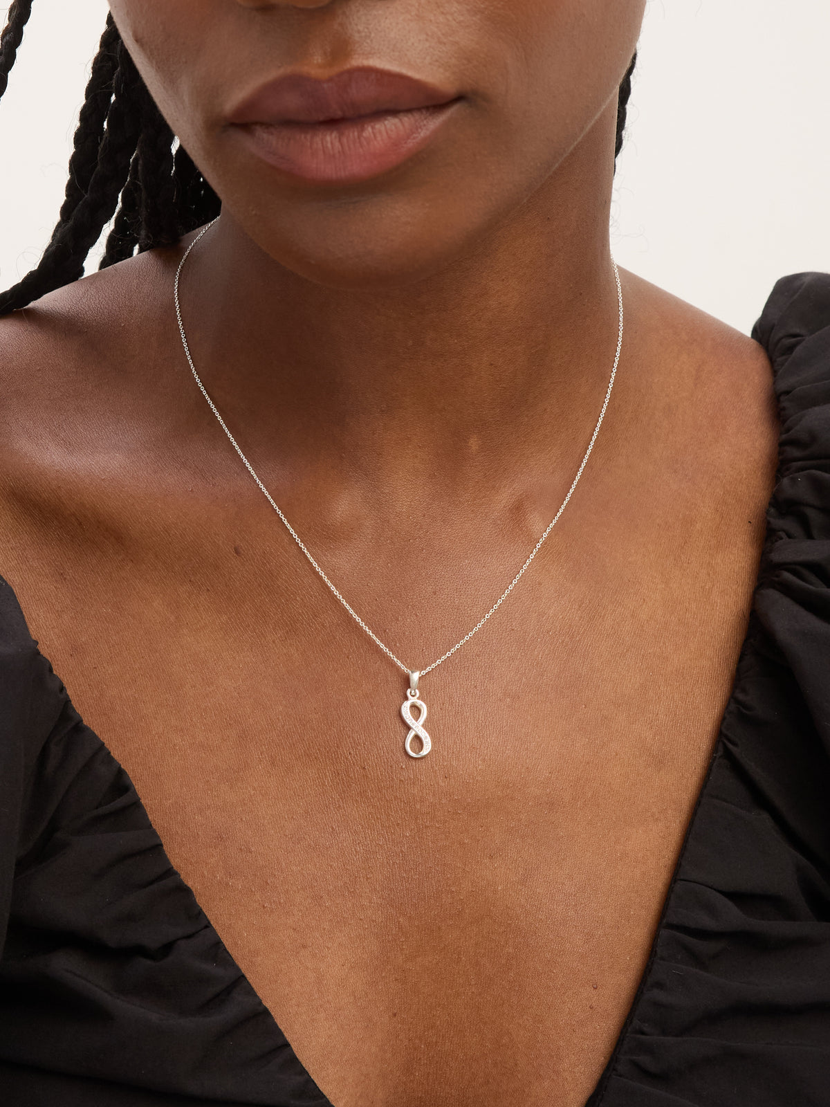 Simply Silver Sterling Silver 925 Cubic Zirconia Infinity Pendant