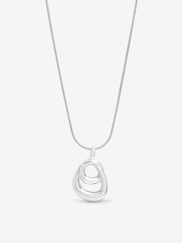 Simply Silver Sterling Silver 925 Polished Swirl Pendant - Gift Pouch