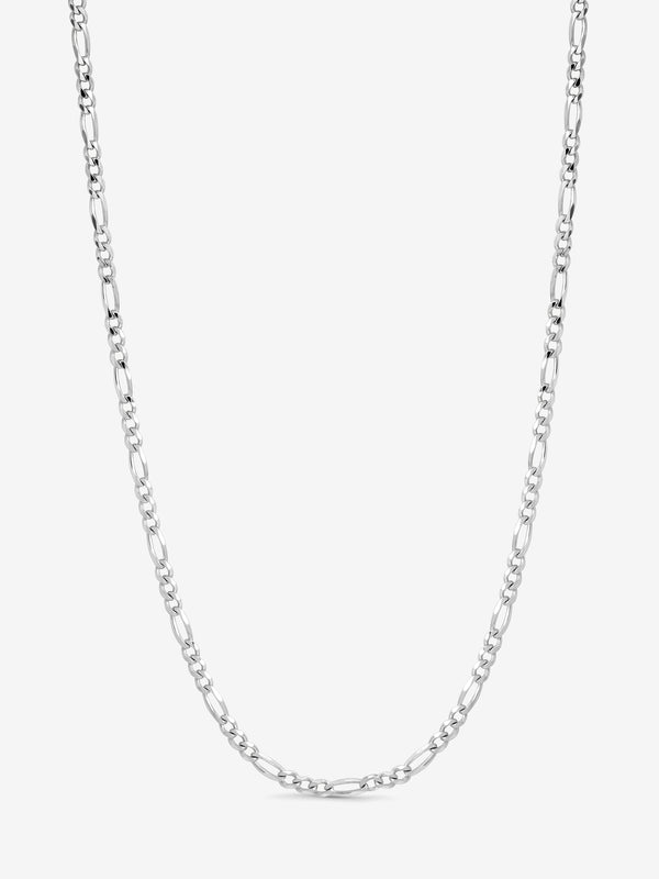Simply Silver Sterling Silver 925 Figaro Chain Necklace - Gift Pouch