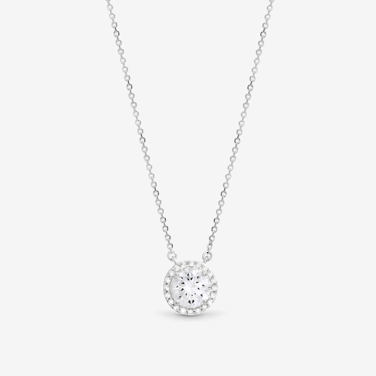 Simply Silver Sterling Silver 925 Cubic Zirconia Halo Pendant - Gift Pouch