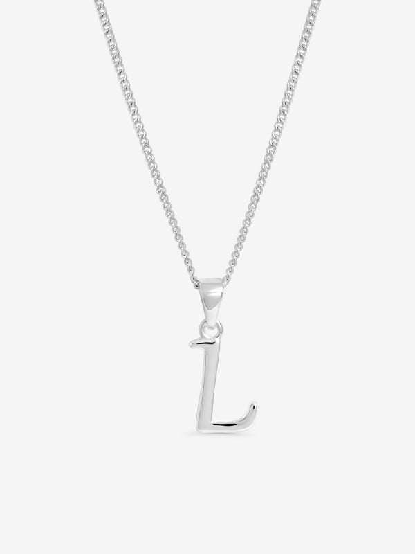 Simply Silver Sterling Silver 925 Initial Pendant - L