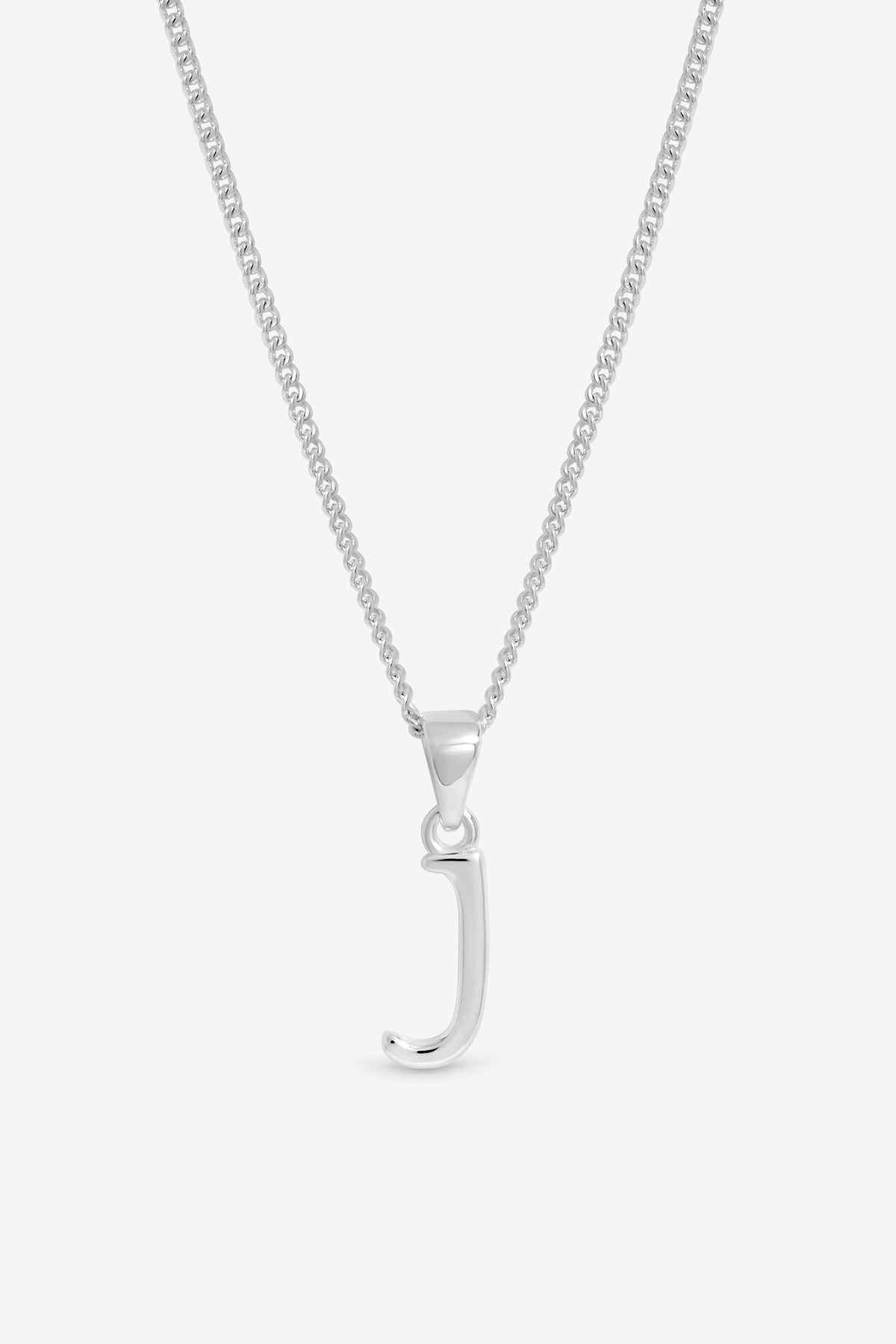 Simply Silver Sterling Silver 925 Initial Pendant - J
