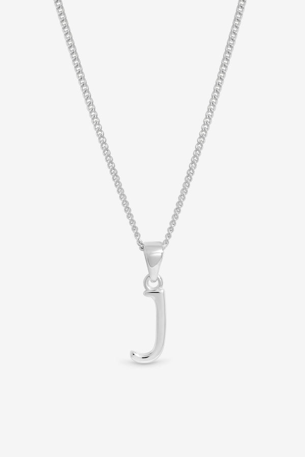 Simply Silver Sterling Silver 925 Initial Pendant - J