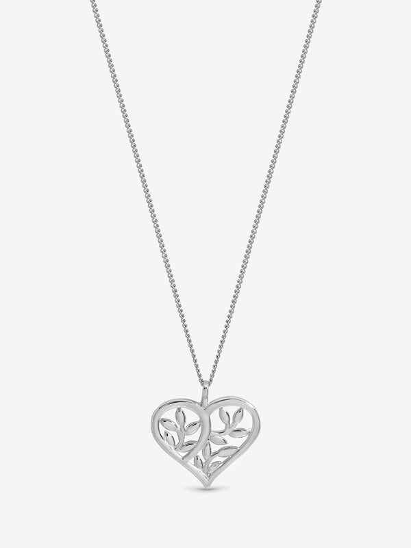 Inicio Sterling Silver Plated Polished Tree Of Love Pendant - Gift Pouch