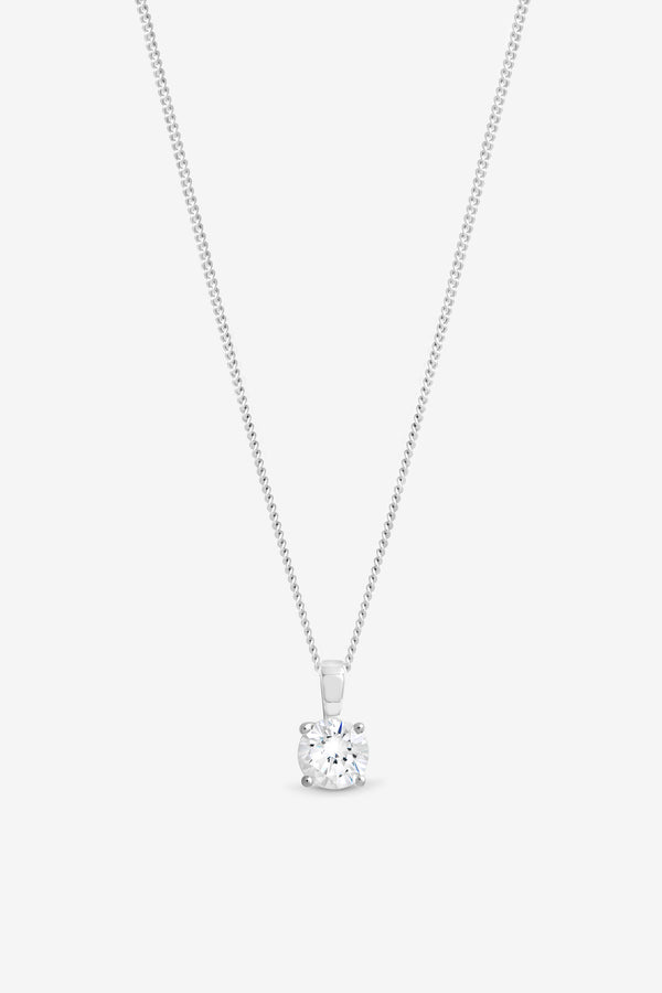 Cubic Zirconia Solitaire Pendant