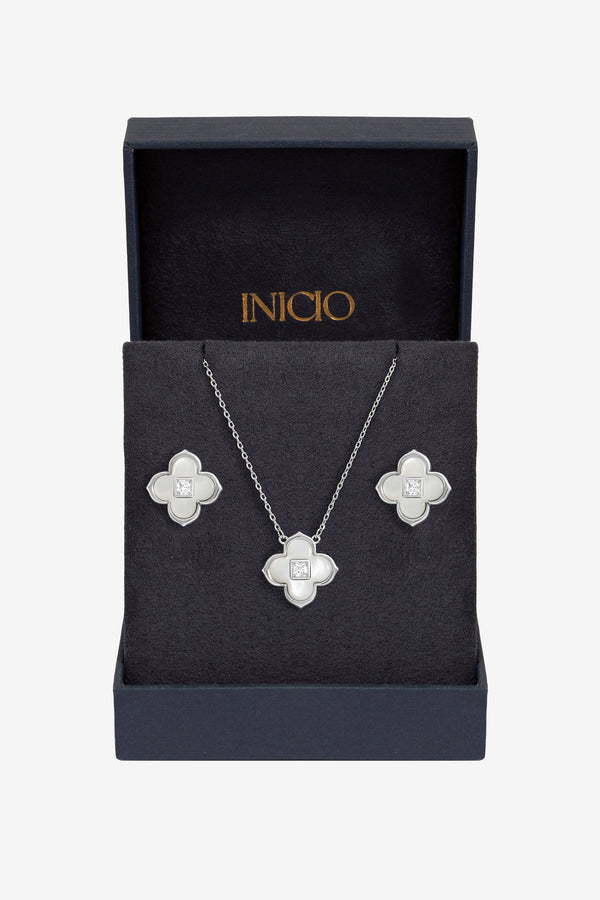 Inicio Sterling Silver Mother of Pearl Clover Set - Gift Box