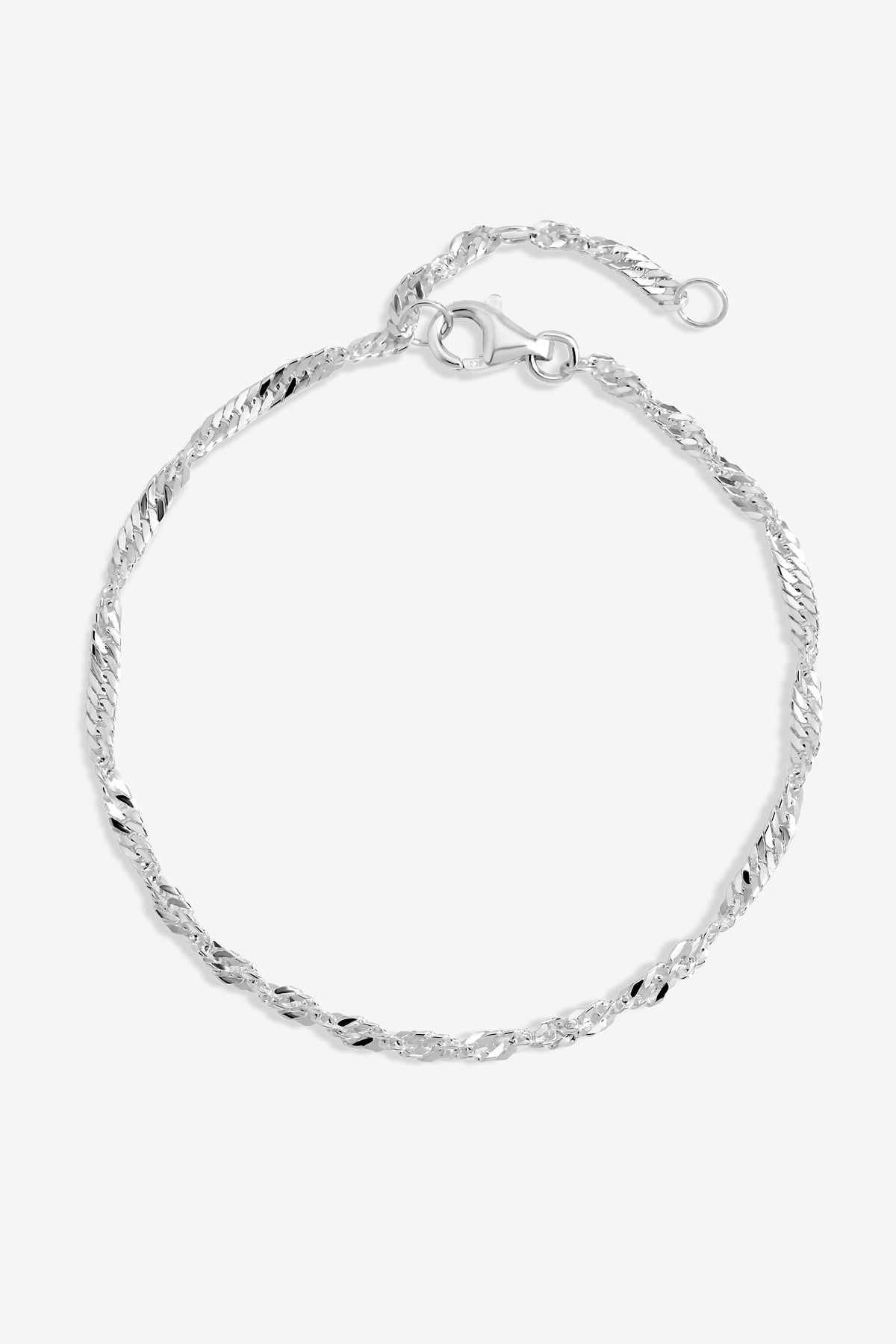 Simply Silver 925 Sterling Silver Twist Chain Bracelet