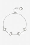 Inicio Sterling Silver Crystal Clover Bracelet - Gift Pouch