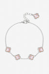 Inicio Sterling Silver Plated Vintage Rose Clover Bracelet - Gift Pouch