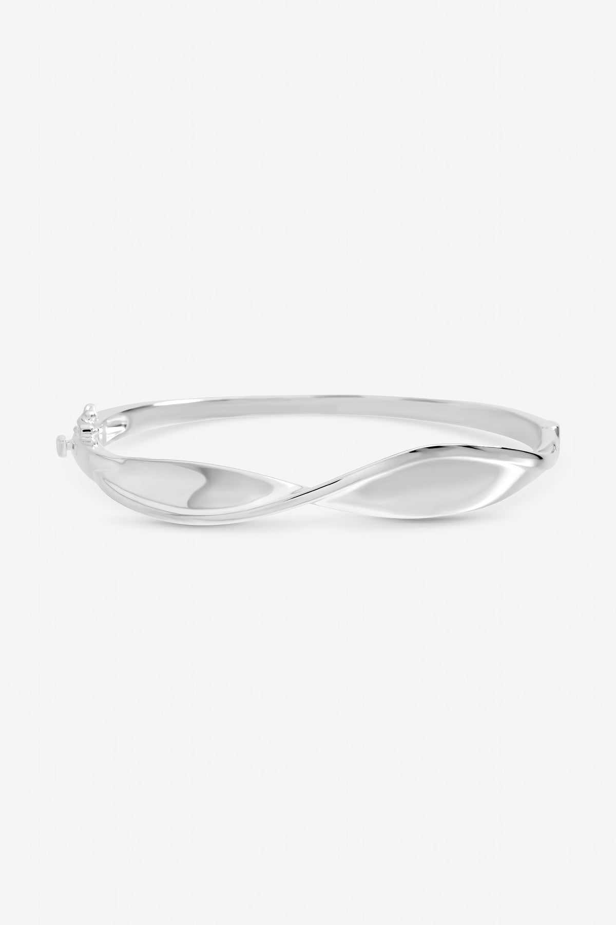 Inicio Sterling Silver Plated Polished Wave Bangle - Gift Pouch