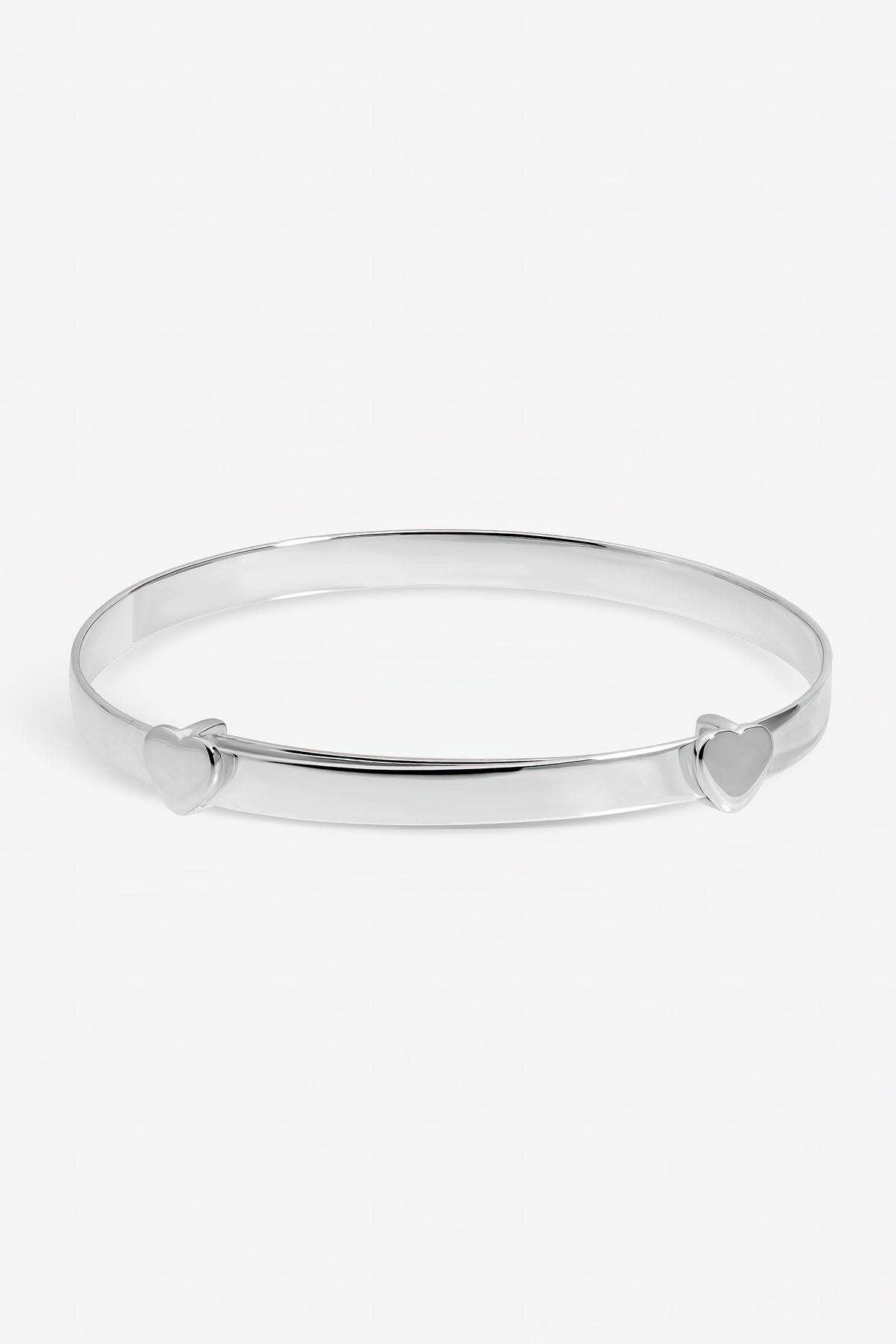 Inicio Sterling Silver Plated Christening Heart Bangle - Gift Pouch