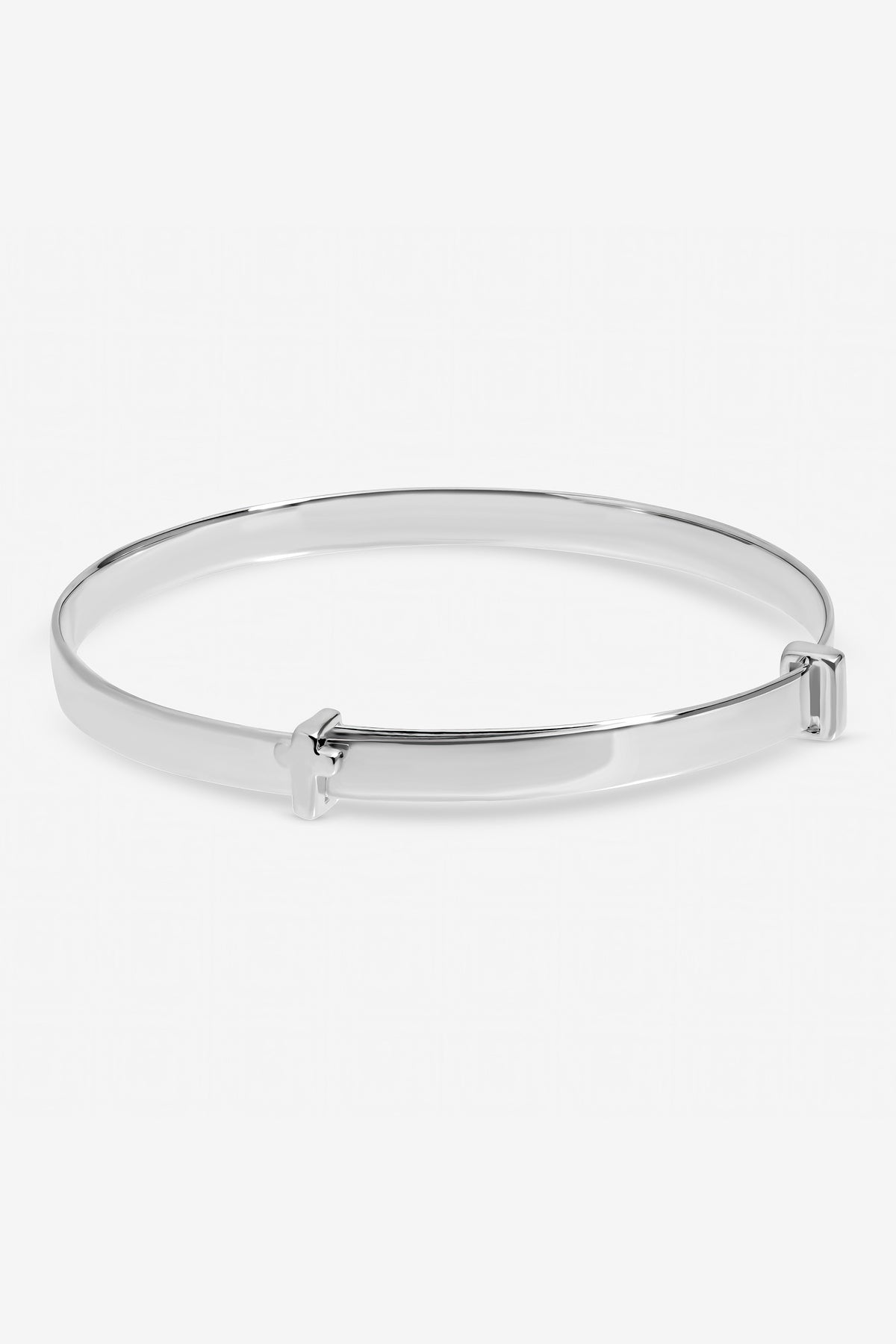 Inicio Sterling Silver Plated Christening Cross Bangle - Gift Pouch