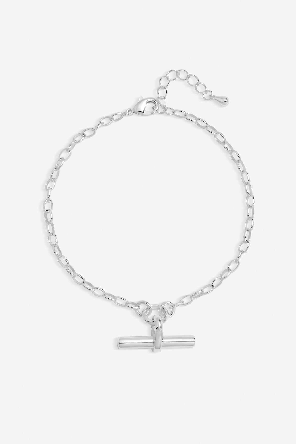 Inicio Sterling Silver Plated T-Bar Bracelet - Gift Pouch