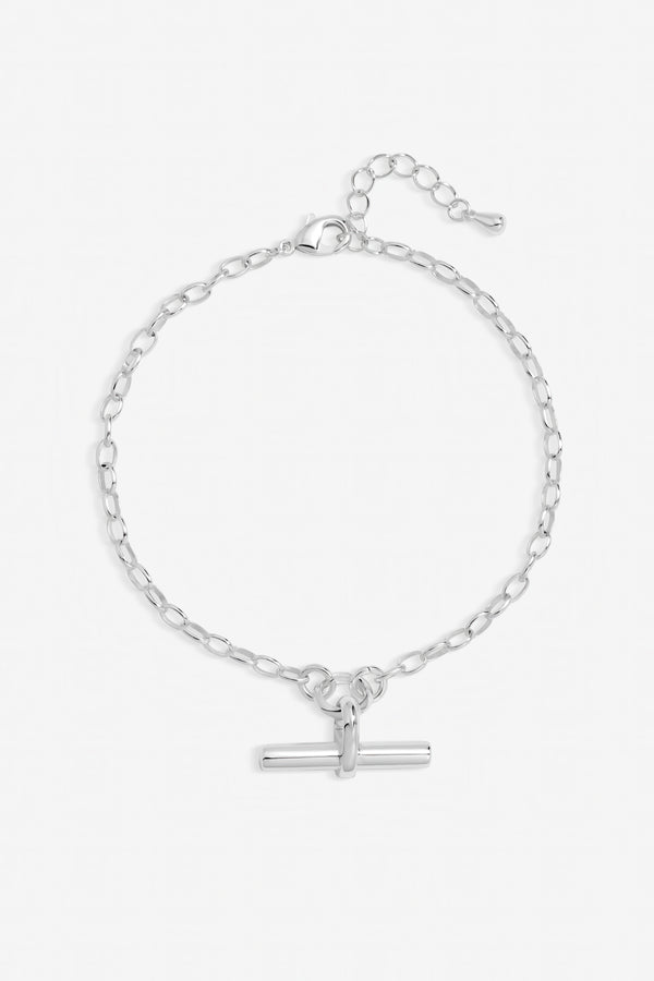 Inicio Sterling Silver Plated T-Bar Bracelet - Gift Pouch
