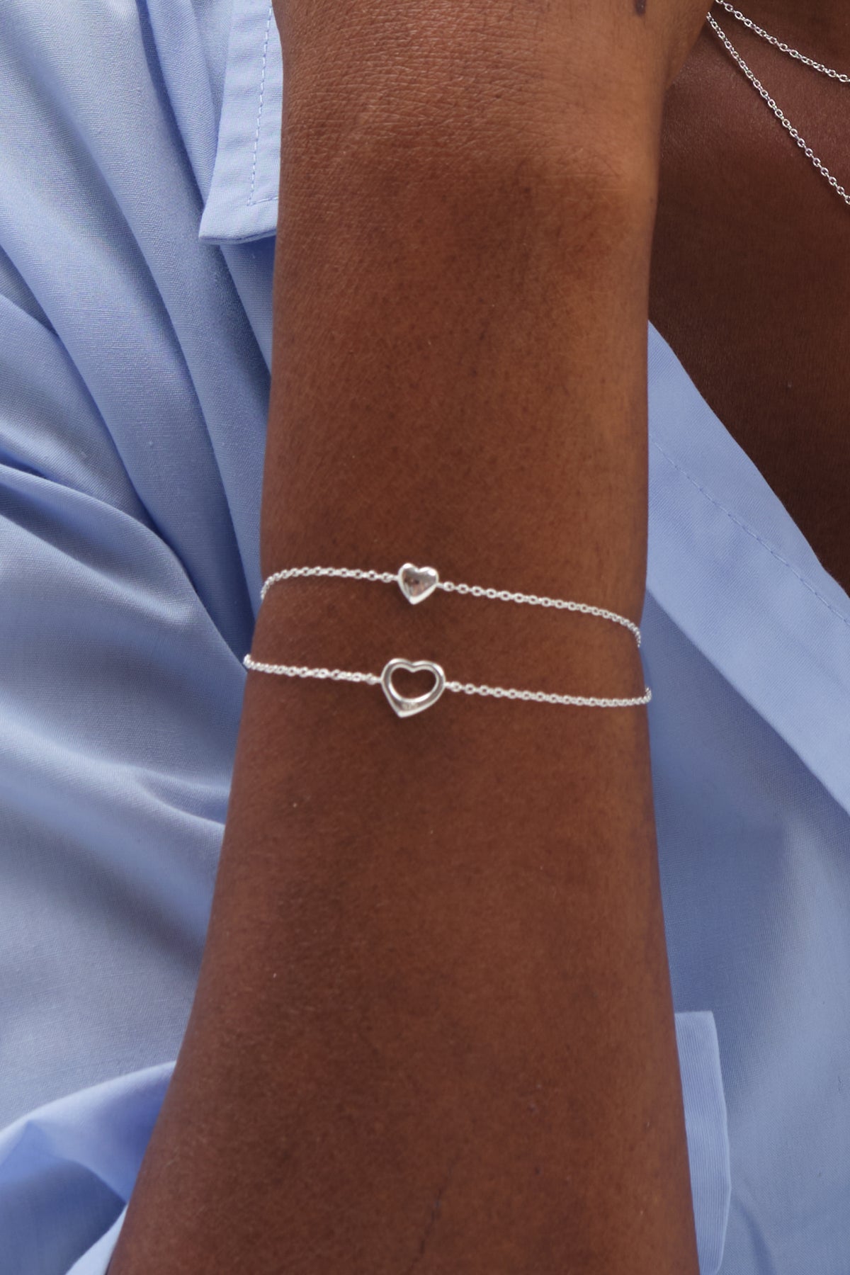 Simply Silver 925 Sterling Silver Fine Polished Heart Bracelet - Gift Pouch