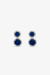 Jon Richard Rhodium Plated Cubic Zircona And Sapphire Double Halo Drop Earrings