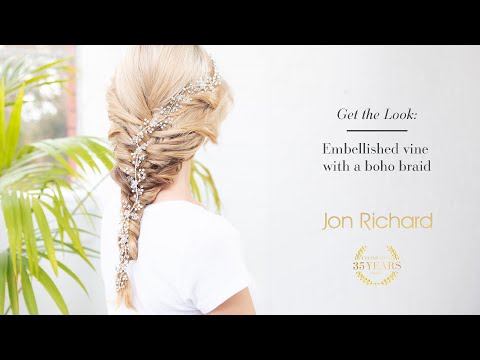 Jon Richard Janelle Gold Plated Brushed Leaf And Painted Floral Hair Vine - Gift Pouch